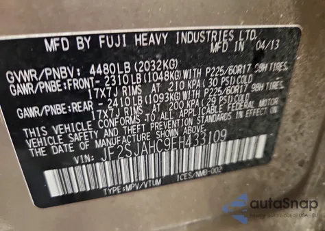 2014 Subaru Forester 2.5I Limited from USA, damaged, VIN JF2SJAHC9EH433109